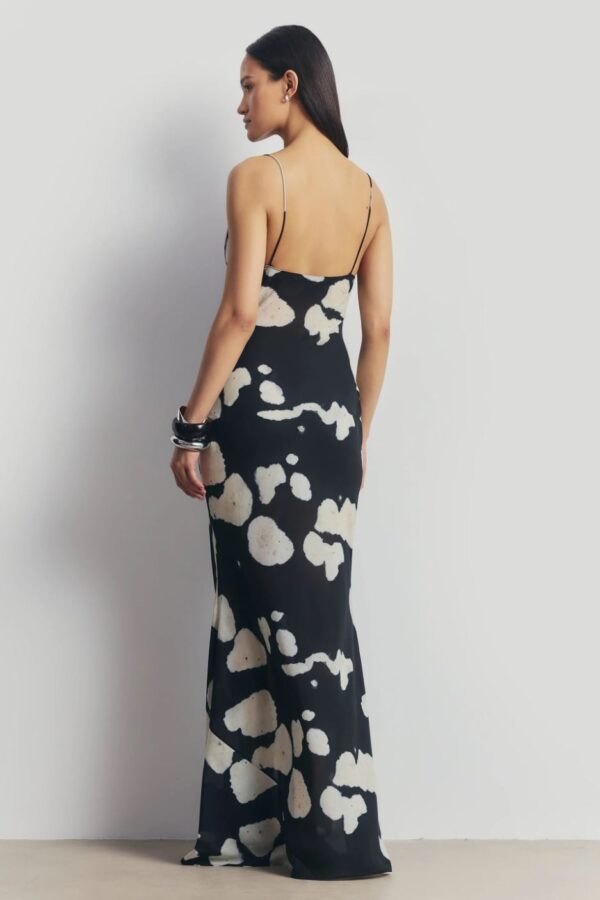 chiffon cowl camisole maxi dress