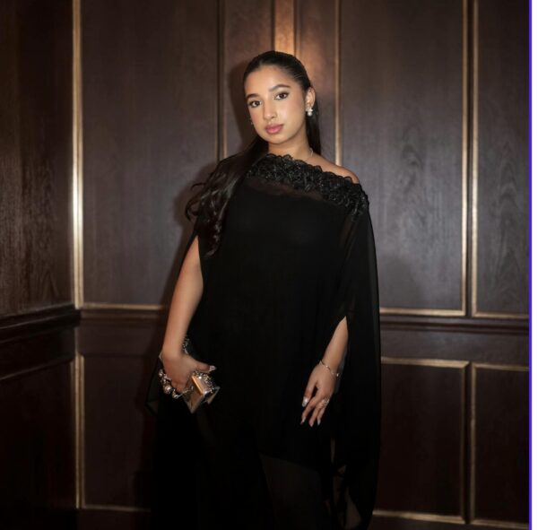 black embellished assymetrical set