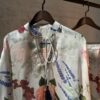 white floral silk set