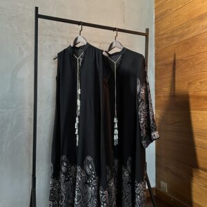 black long embellished kaftan