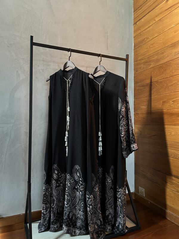 black long embellished kaftan