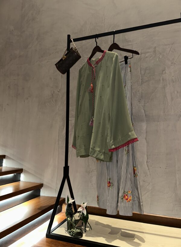 sage embellished set